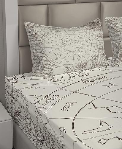 Miniatura 6 de Lunarable Marble Print Sheet Set, Pastel Toned Colors in Fluid Pattern Brushstroke Watercolor Style, Fitted and Flat Sheet with Pillowcases Bedding