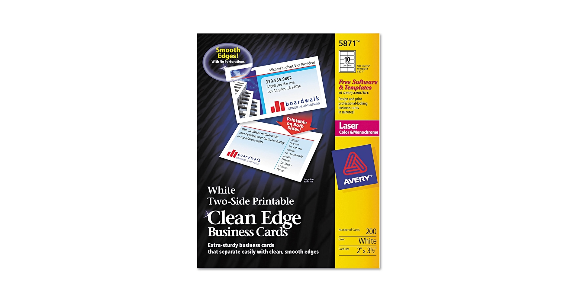 Amazon.com : Clean Edge Business Cards, Laser, 2 x 3.5