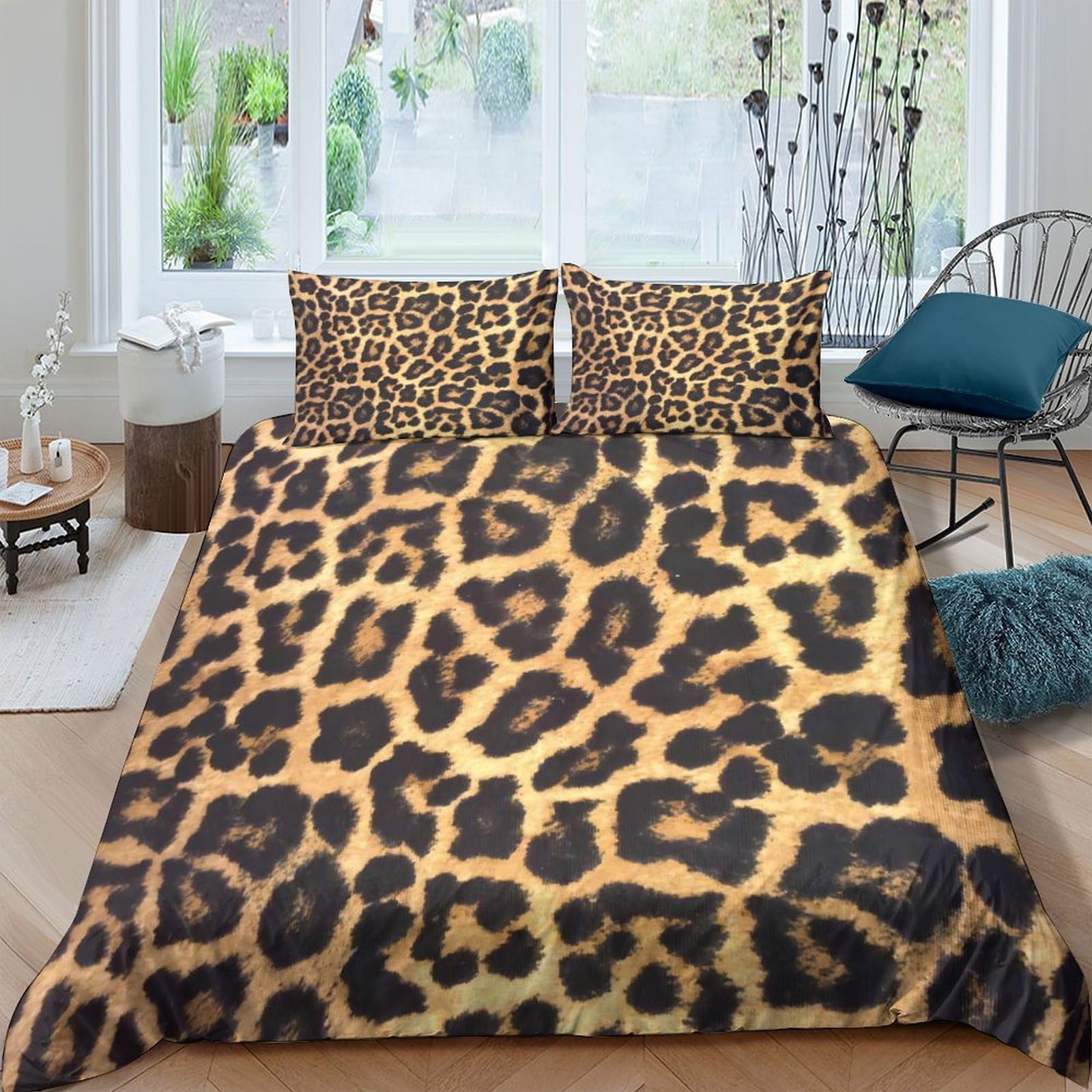 Ctjqhvkz Style-3 3D Printed Leopard Pattern Fitted Sheet Microfiber Soft Non-Slip Animal Skin Mattress Cover For Bedroom Dorm Decor Single（135X200cm）