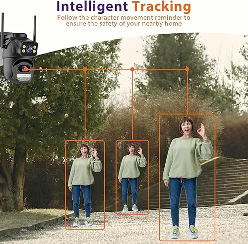 Miniatura 6 de Cámara de seguridad para exteriores 2.4G WiFi PTZ Cámara para exteriores de doble lente cámaras de seguridad para el hogar Vista de 360  4MP Cable