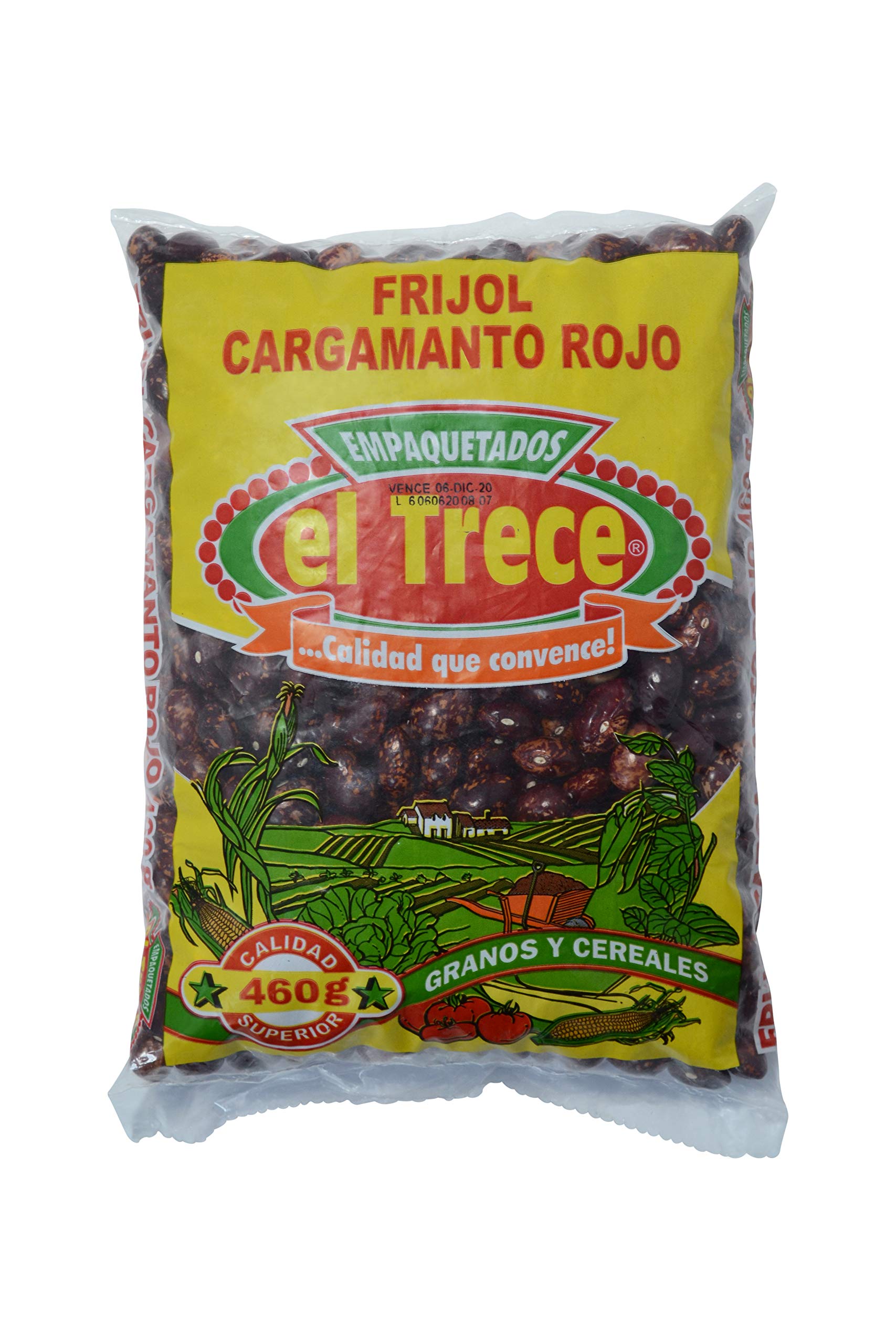 El Trece Colombian Red Cranberry Beans / Frijoles Cargamanto Colombiano Rojo - 460g Ideal para Bandeja Paisa, Frijolada.