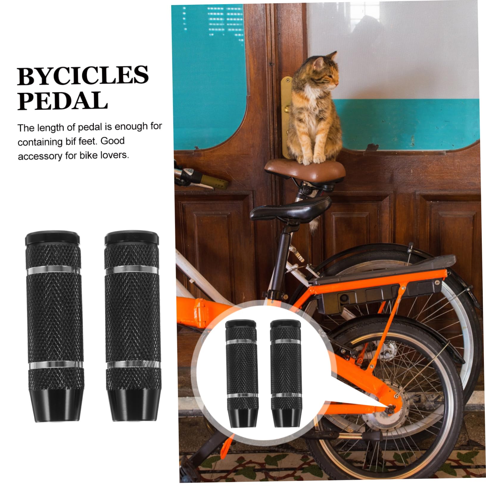 FOYTOKI Stainless Steel Mountain Bike Pegs 2 Pack Stunt Pedals Anti-Slip Grooves Easy Installation for Rear Axle