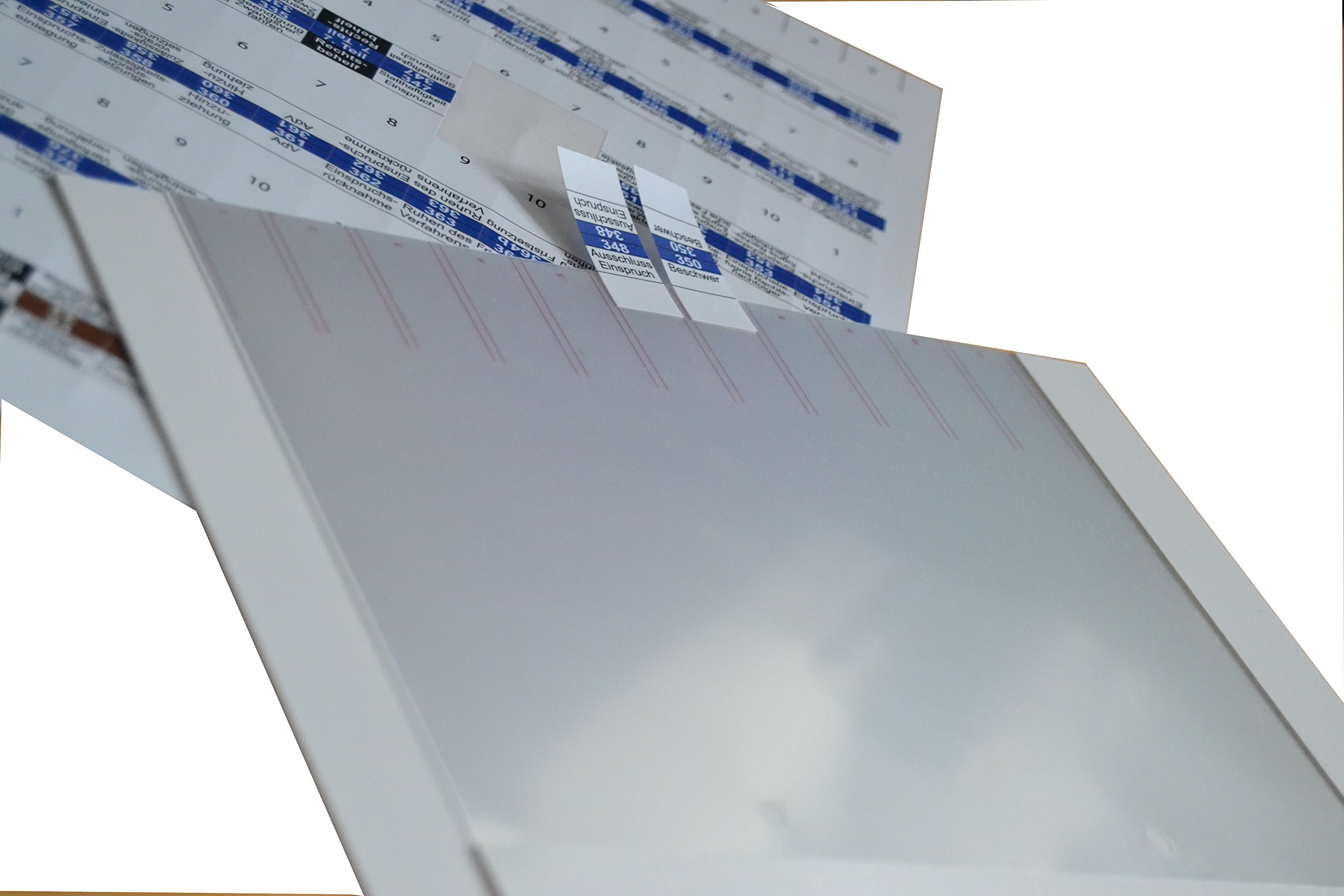 Griffregister | Gesamtpaket Steuern | selbstklebend | von Steinfacher | mind. 1.800 bedruckte Aufkleber | verschiedene Varianten | horizontales Schriftbild (750 Folien|lösbar|mit Überschrift)