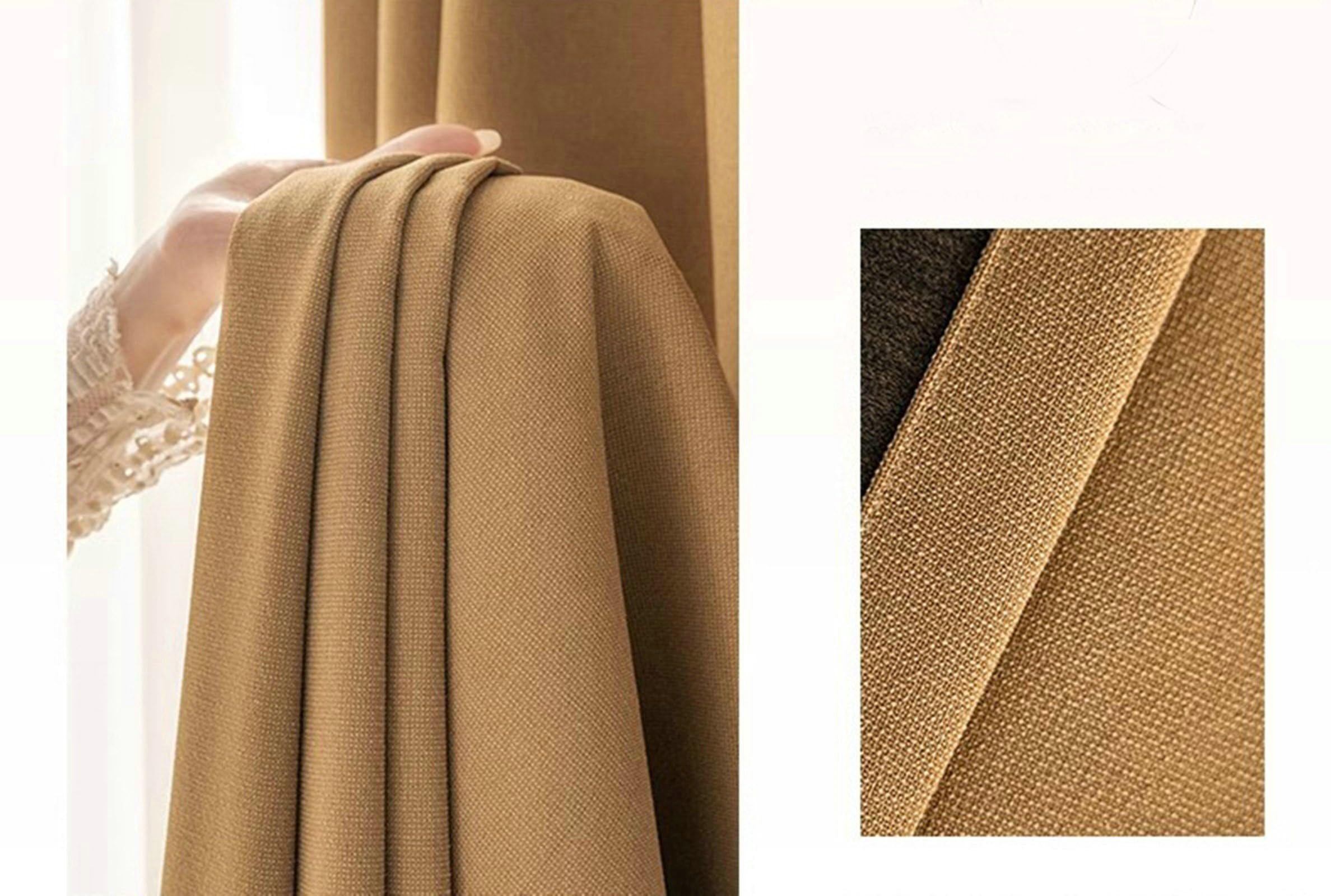 Tenda Finestra Camera da Letto, Tenda Finestra Oscuranti 137x214 Tinta Unita con Trame Tessute Tenda Camera Finestra