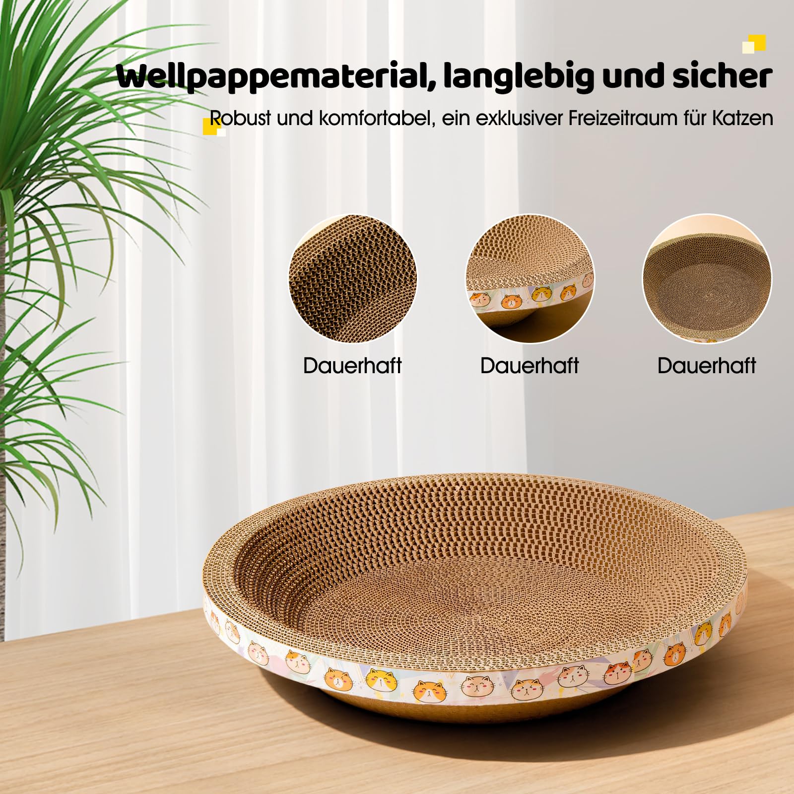 perfk Katzenkratzbrett aus Pappe, Bett, Katzenkratzpad, Couch, Heimtierbedarf, Ruhe-Kratzbrett zum Schutz von Schleifklauen und Möbeln, Extra Groß