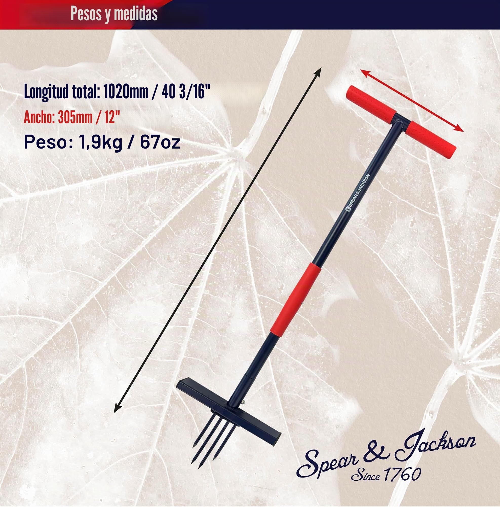 Spear & Jackson 4853UW Ragwort Ultra Extractor de Maleza - Diseño duradero totalmente metálico, mecanismo de bombeo, empuñadura antideslizante, ideal para eliminar malas hierbas invasoras y Ragwort