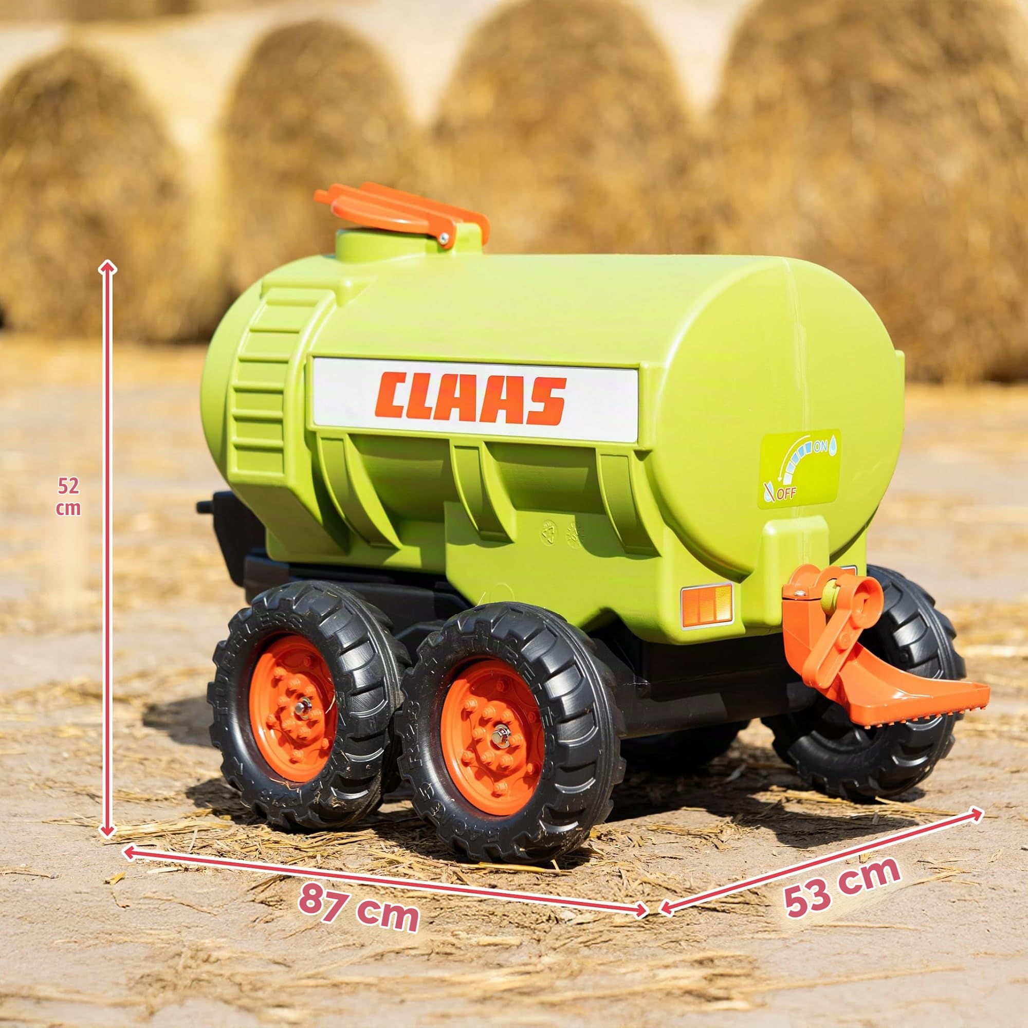 Falk - Remorque Citerne Grande capacité avec Robinet et épandeur - Claas - 30L - Dès 3 Ans - Compatible avec tracteurs et tractopelles Falk 3/7 Ans - 100% Fabriqué en France - 943C