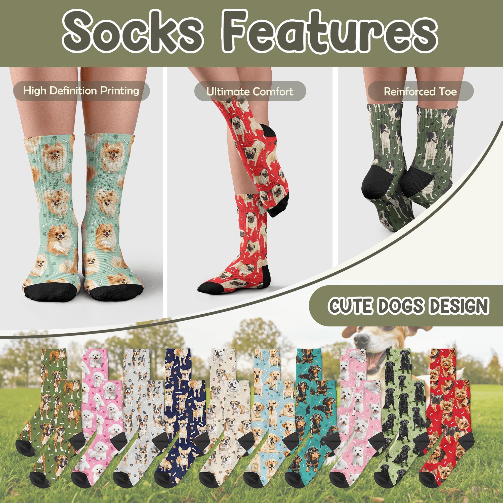 Dogs Socks for Women & Men, Novelty Gifts for Dog Lovers