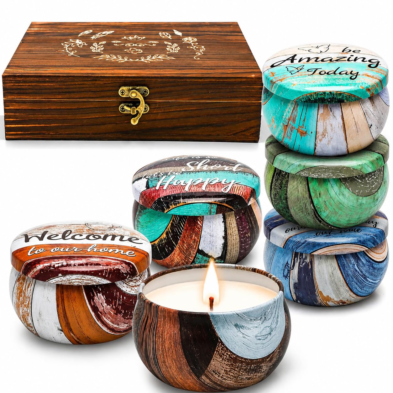 Velas Perfumadas para Mujer Navidad Regalar Amigo Madre Juego de Vela Aromáticas Relajantes de Soja Naturales Decorativ…
