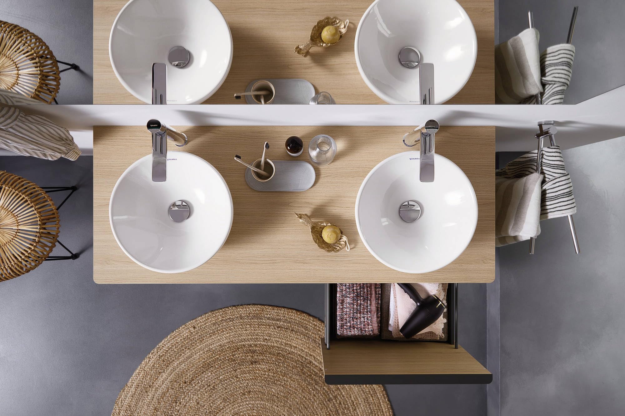Duravit D-Neo vasque à poser, 400x400 mm, sans trou pour robinet, sans trop-plein, blanc brillant, 2371400070
