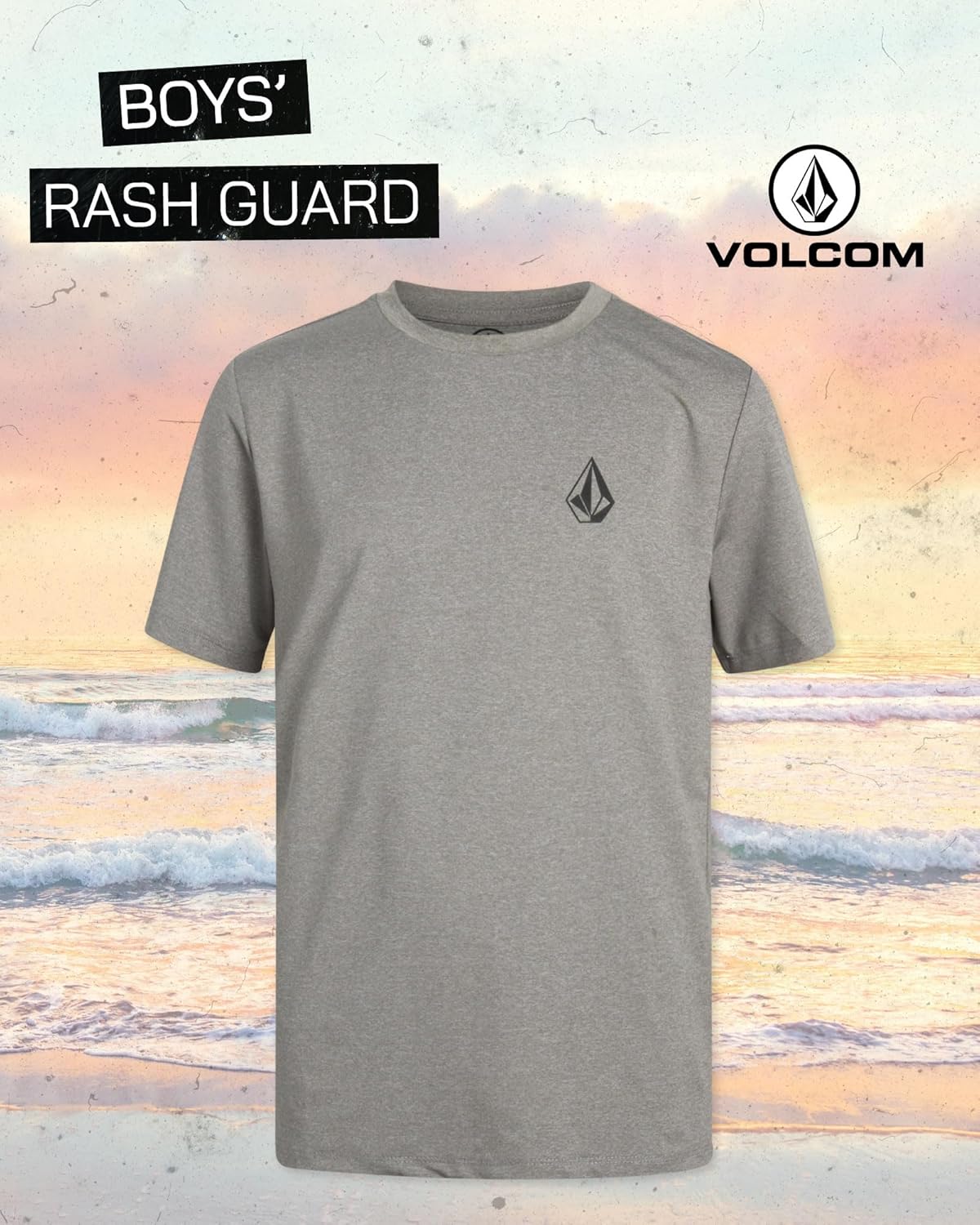 Volcom Boys Swim Shirt - Short Sleeve Rash Guard for Boys UPF 50+ Quick Dry Kids Swimwear Sun Protection Shirt for Summer - Image 2