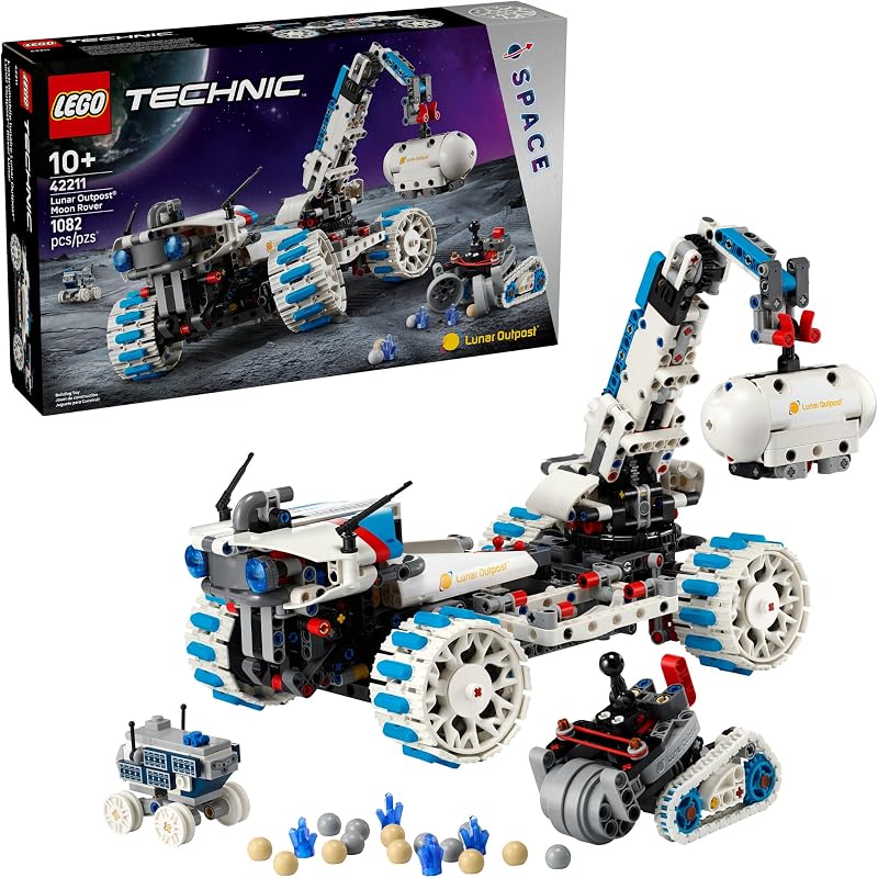 Technic Lunar Outpost Moon Rover Space Vehicle Building Juguete - All-Terrain Explorer para Niños, Boys & Girls, Ages 10+ - Buildable Space Decor para Any Room - Gift Idea para Birthdays - 42211