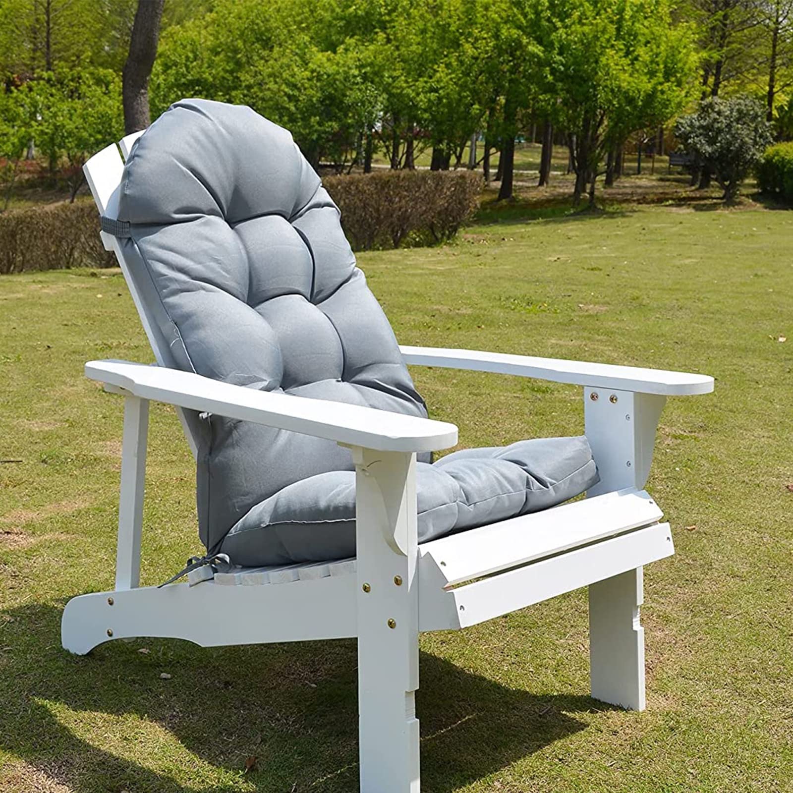 Outdoor Hochlehner-Kissen-Set, wasser- und schmutzabweisend, extra dicke 8 cm Füllung, perfekt für Gartenstühle, bequeme Sitzpolster für Terrassenmöbel
