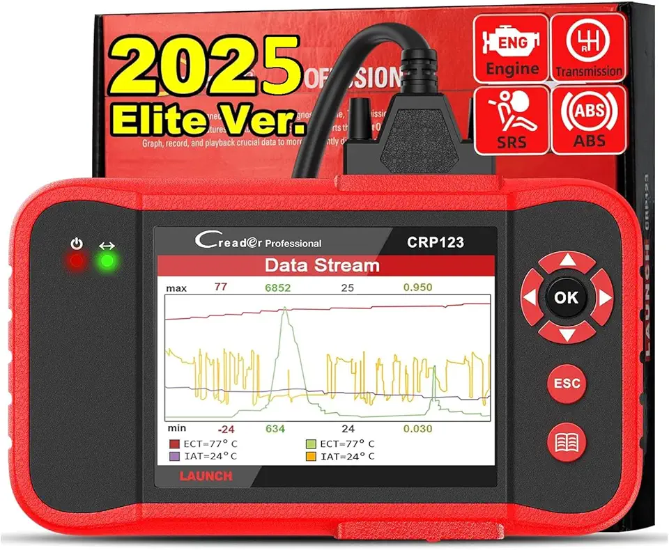 LAUNCH CRP123 OBD2 Scanner Engine / ABS / SRS / Transmission Code Reader Car Diagnostic Scan Tool Full OBDII Mode Car Scanner Live Data Stream Graph Lifetime Free Update