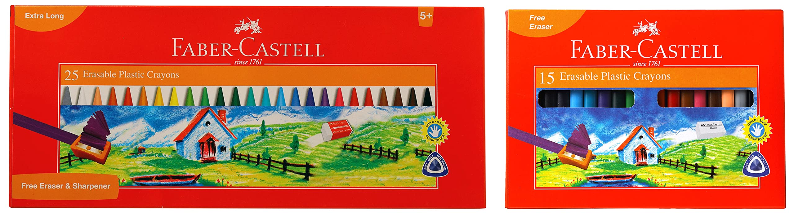 Faber-Castell Erasable Plastic Crayon Set - 110Mm, Pack Of 25 Erasable Plastic Crayon Set - 70Mm, Pack Of 15, Ink Multicolor (B0BQ1TP3YZ) Amazon Price History, Amazon Price Tracker