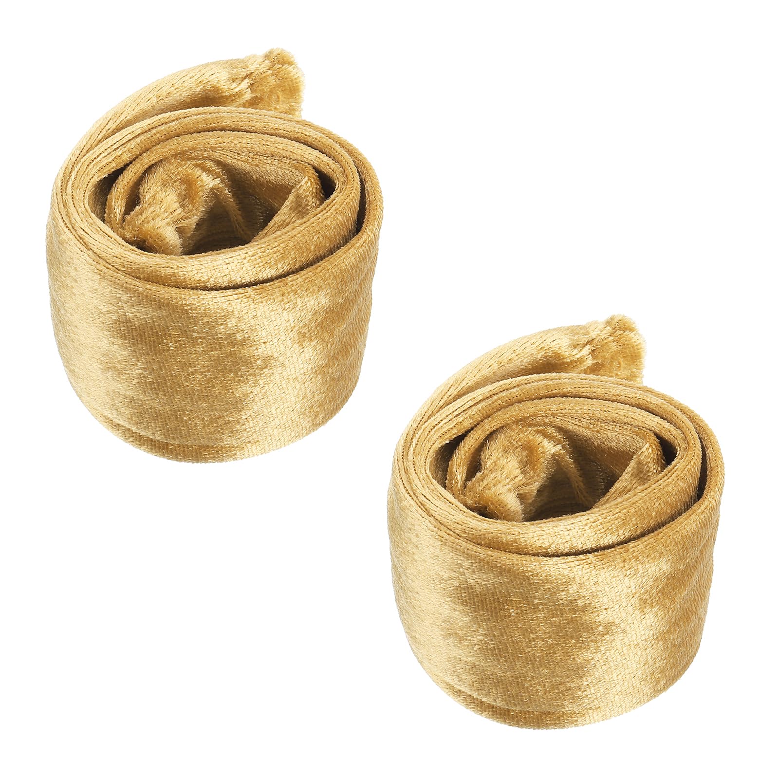 PATIKIL 2.6ft Chandelier Chain Cord Cover, 2 Pcs Velvet Cloth Fabric Chain Sleeve Decorative Cord Covers for Chandelier Wires Swing Cable, Zipper Style, Gold
