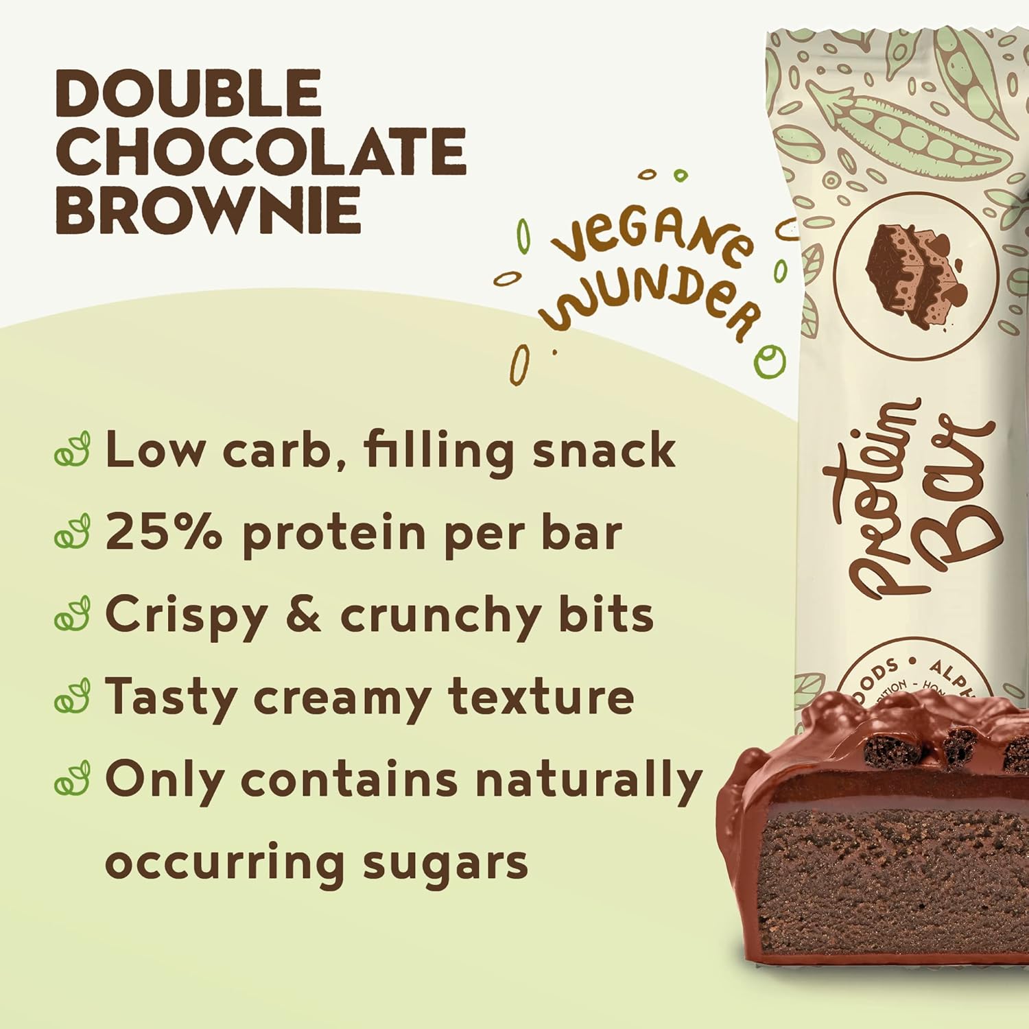 Vegan Protein Bars x15 Pack Double Chocolate Brownie Flavour Plant