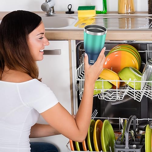 Miniatura 7 de WETOWETO Vaso de 30 onzas, vaso de acero inoxidable con aislamiento al vacío, taza de café para agua y café, doble pared con recubrimiento de polvo,
