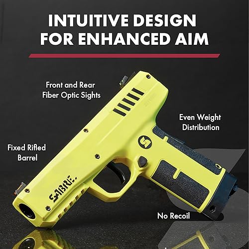 Vista 8 de Lanzador de proyectiles de pimienta Sabre para defensa del hogar, tamaño grande con (7) proyectiles de calibre 0.68 - 40% más poder de detención