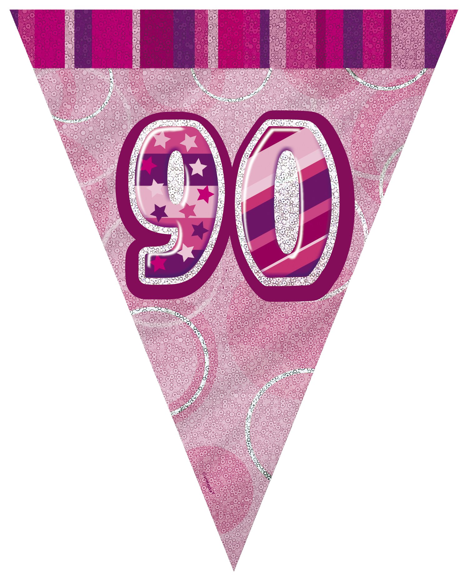 Unique Party 92068 - 9ft Foil Glitz Pink Happy 80th Birthday Banner — view 189