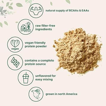 Micro Ingredients North American Grown, Pea Protein Powder, 5 Pounds | Plant Based, Unflavored | Complete Vegan Protein Source with BCAAs & EAAs 27g Serving | Non-GMO, Keto Friendly