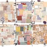 445 PCS Vintage Scrapbook Paper Journaling Scrapbooking Supplies Kit Aesthetic Decorative Craft Paper include 40 Sheet Flowers Stickers for Planner&comma; Bullet Journaling&comma; Junk Journal&comma; Retro Crafts