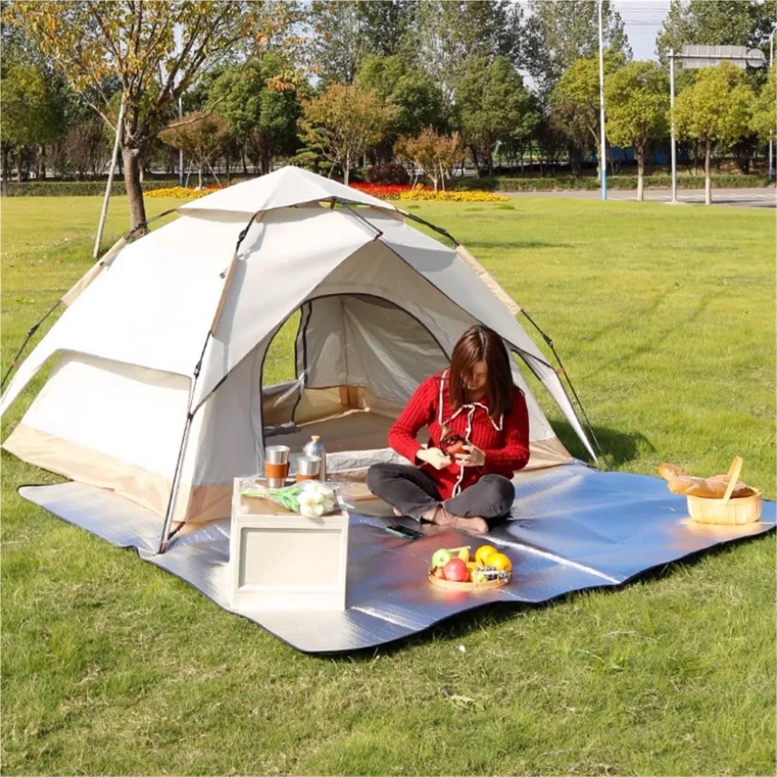 Mata kempingowa z folii aluminiowej, Aluminiowa mata kempingowa Folia piankowa Izolacja EVA - Odporna na plażę podkładka piknikowa