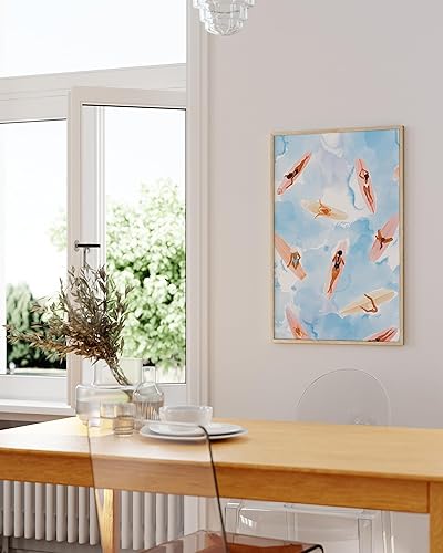 Vista 37 de HAUS AND HUES Evil Eye Decor - Navy Blue Wall Art, Evil Eye Wall Decor, Mykonos Artwork, Evil Eyes Print, Big Eyes Painting Print, Evil Eye Poster