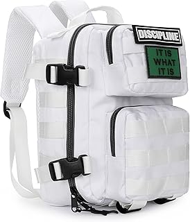 Tactical Mini Backpack, 9L Lightweight Gym Backpack, Outdoor Mini Men Women Backpack (White) - flipfit