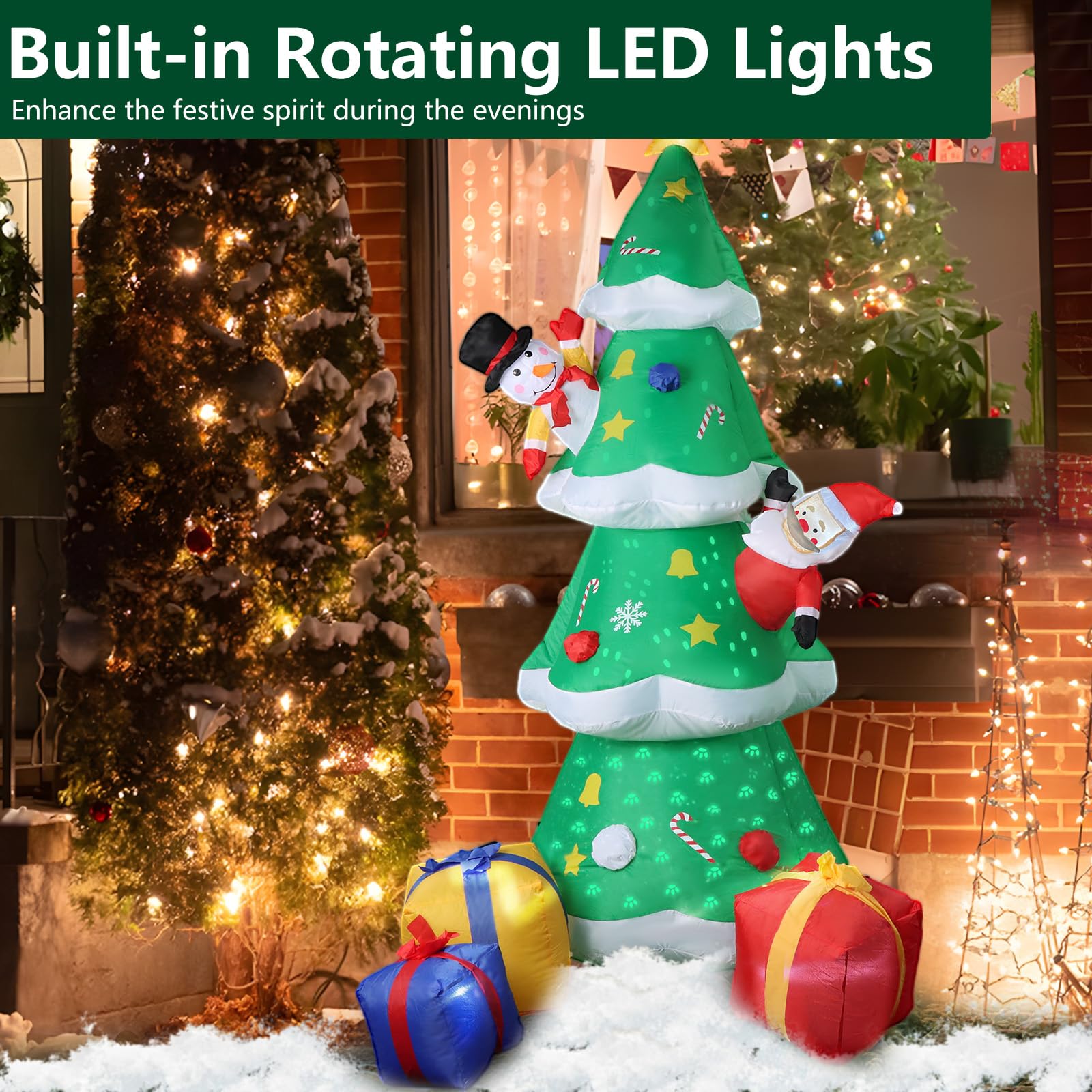 HEM Opblaasbare Kerstboom met Opblaasbare Ster - 240 cm Hoog - Met LED