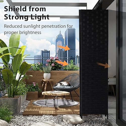 Miniatura 6 de Pared divisora de habitación, divisores de habitación de 6 pies y pantallas de privacidad plegables, panel divisor de habitación plegable de 4