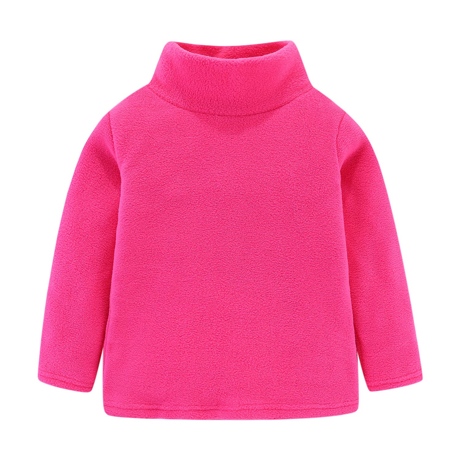 Mud Kingdom Kids Fleece Shirts High Collar Soft Tops Unisex