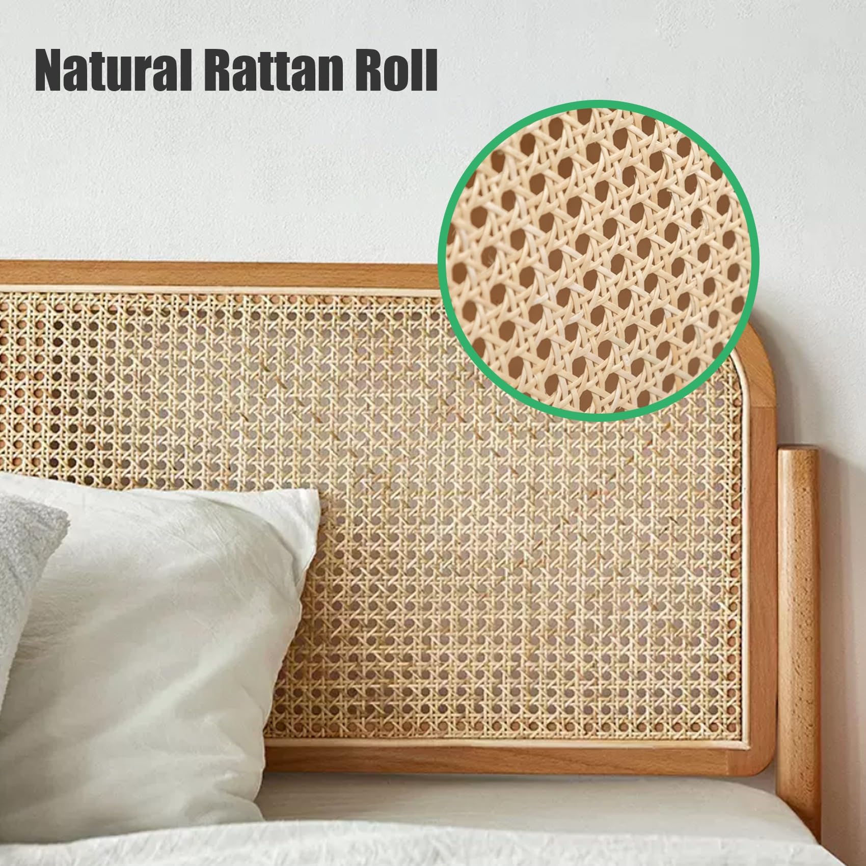 Rouleau de Cannage Rotin Naturel pour Meubles Chaise, 100cm de Large | Sangle de Canne, pré-tissée Tissu Toile à Ouverte pour Armoire Plafond(40x200cm)