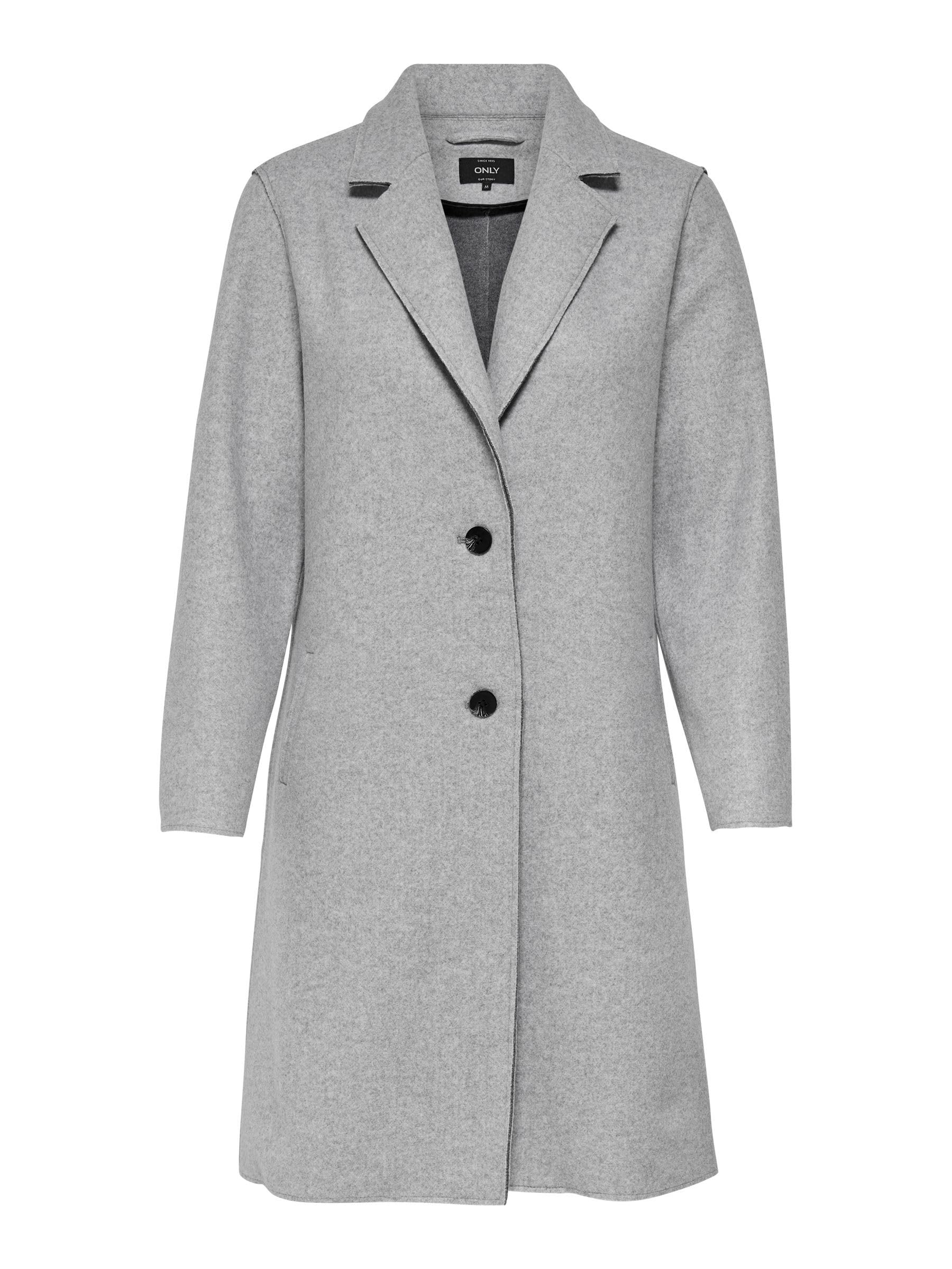 ONLY Women's Onlcarrie Bonded Otw Noos Coat, Light Grey Melange, S UK