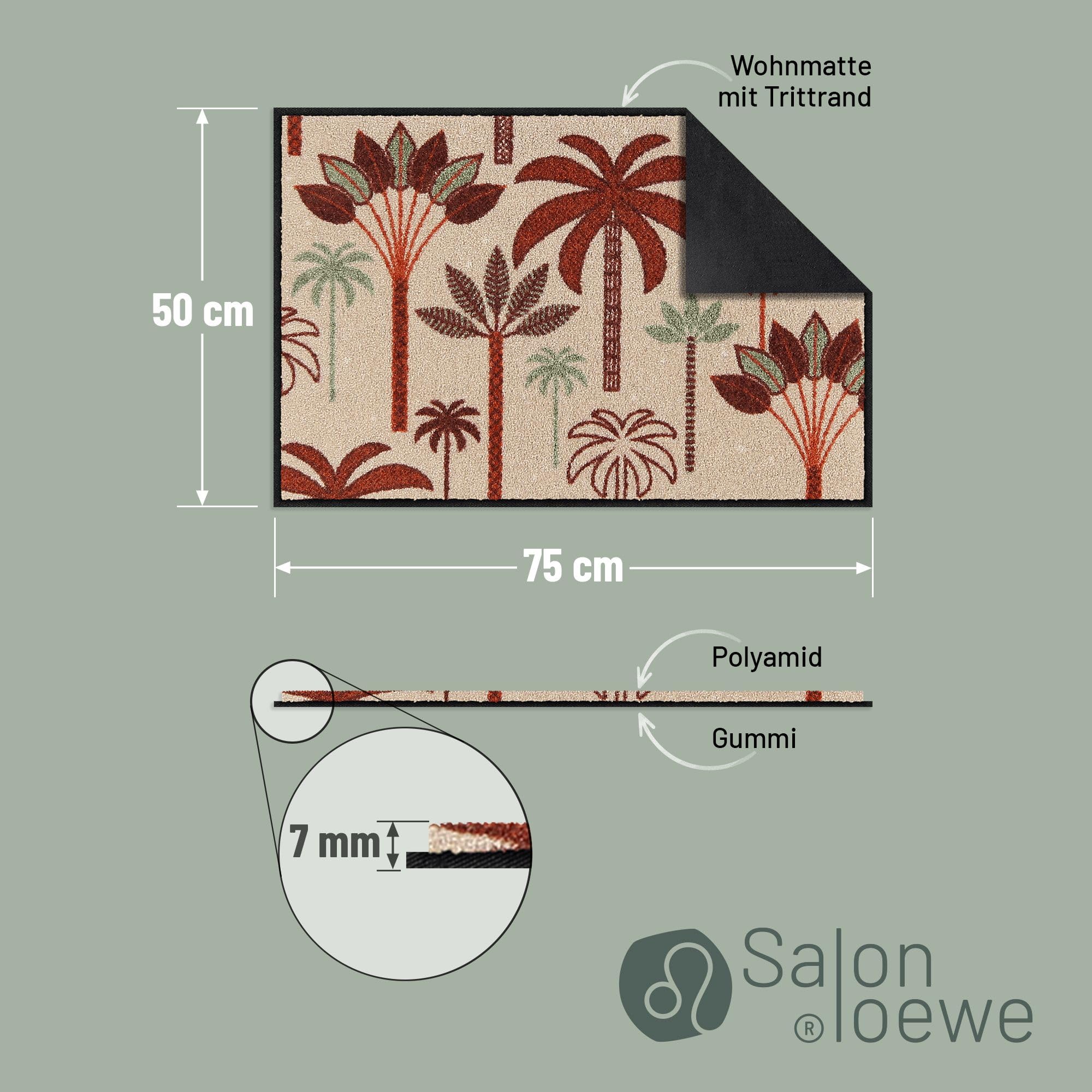 Salonloewe Fussmatte Palm Jungle I Schmutzfangmatte & Fußabtreter für Innen 50 x 75 cm