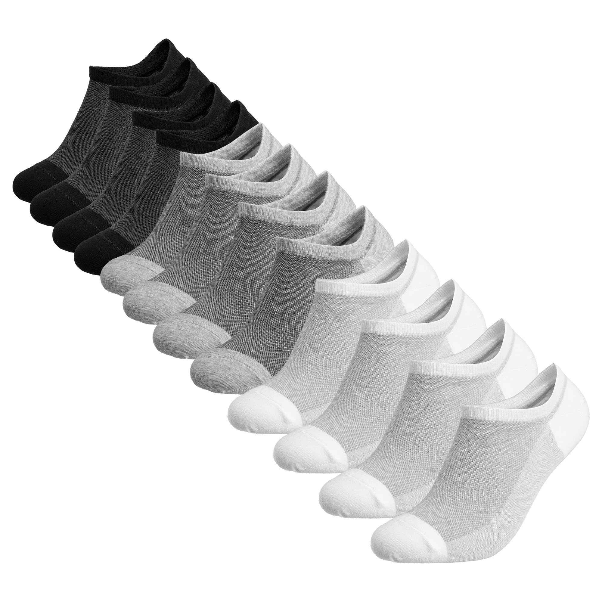 coolmate 6 pairs low cut no show socks for men invisible casual ankle socks with non-slip heel moisture-wicking cotton