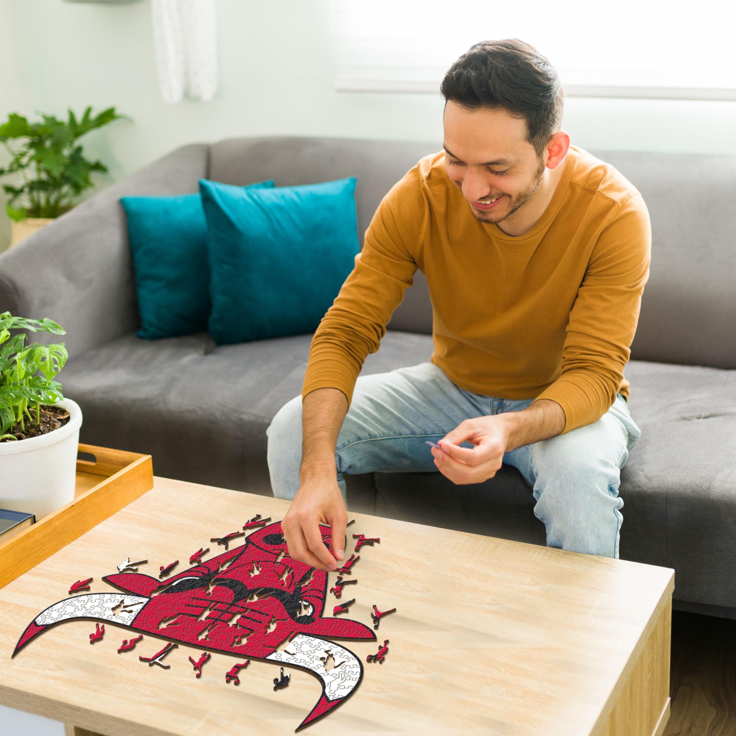 Iconic Puzzles - Drewniane puzzle NBA, wielokolorowe, M, 270 sztuk, ChicagoBulls-M