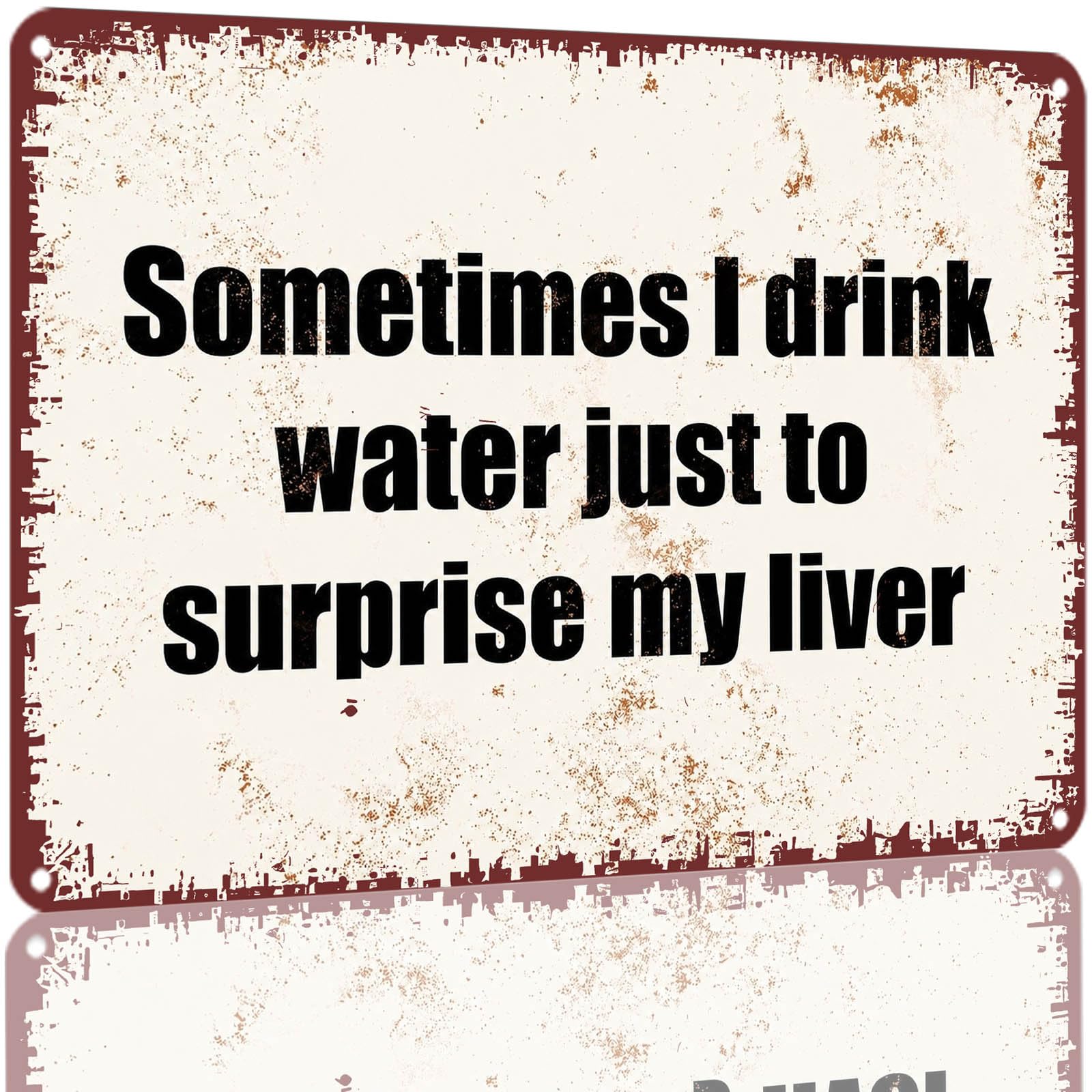 Kwqdozf As Pic Vintage Aluminum Metal Sign 8X12 Inch Funny Wall Decor Sometimes I Drink Wa
