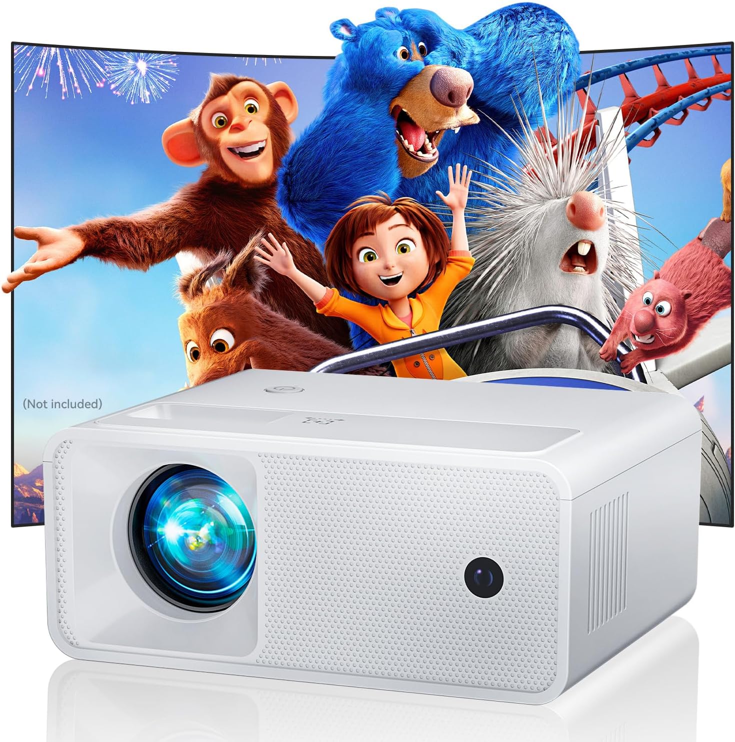 CiBest Mini Projector, Outdoor Projector 1080P Full HD, 2023 Upgraded 9500L Portable Projector, Small Home Movie Projector 200" Supported, Compatible with PS4, PC via HDMI, VGA, AV, and USB