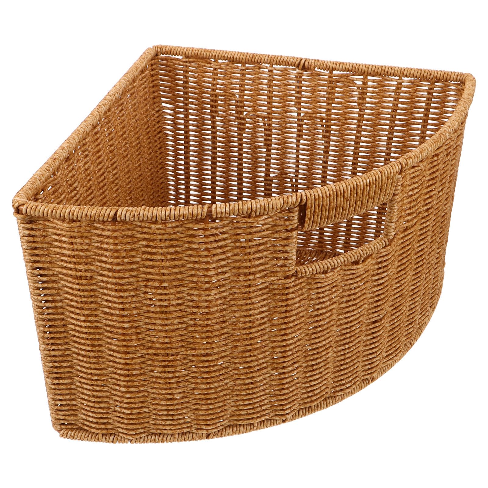 Yardwe Cesto Angolare Triangolare Ottimizzato lo Spazio D'angolo in Plastico e Metallo Design Elegante, Organizer Versatile e Facile da Pulire per Bagno e Camera da Letto