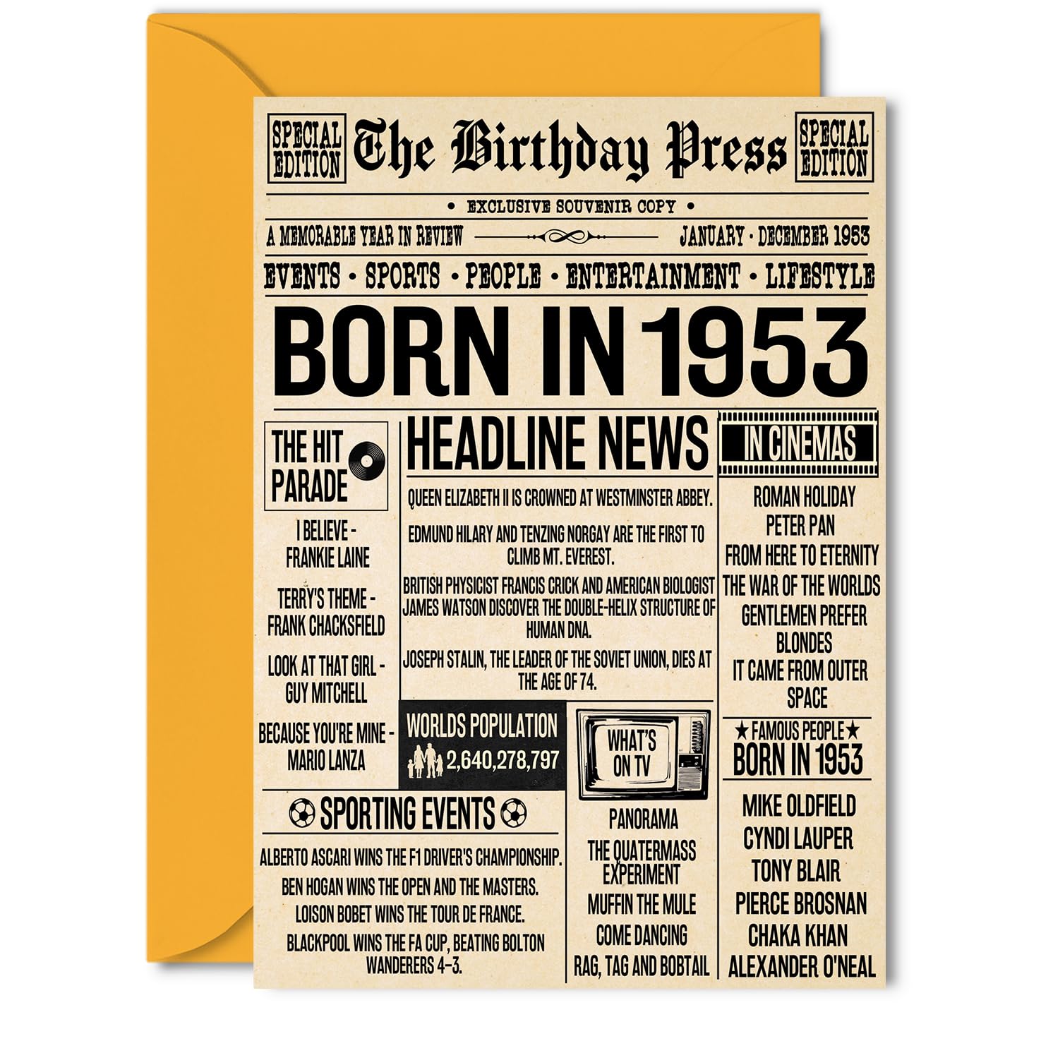 19th Birthday Cards for Men Women - Born In 2007 Newspaper - Happy 19 Birthday Card for Son Daughter Cousin Vintage Retro Back In 2007, 145mm Bday Greeting Cards — view 8