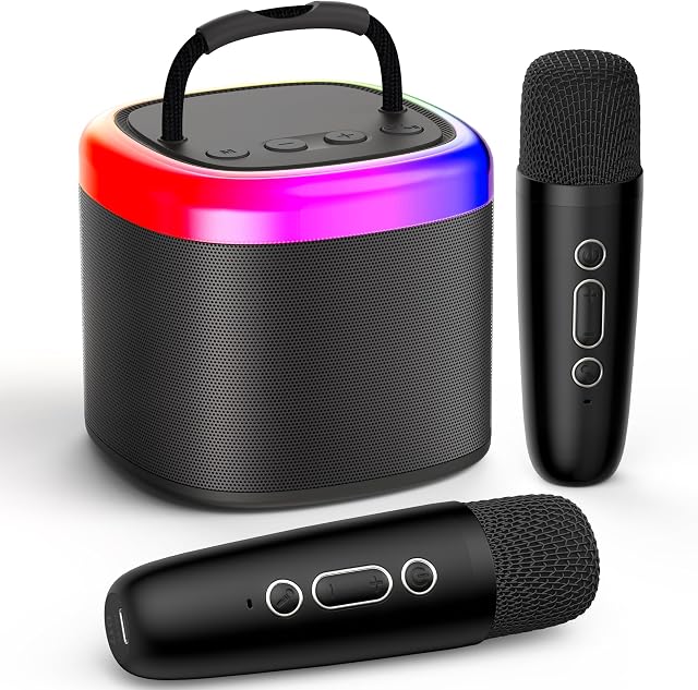 JYX Karaoke Professionale Completo, Altoparlante Karaoke Bluetooth Portatile met 2 Microfoni e Luci Feste per Bambini e Adulti, Regali di Compleanno per Ragazze, Ragazzi e Feste in Famiglia a Casa