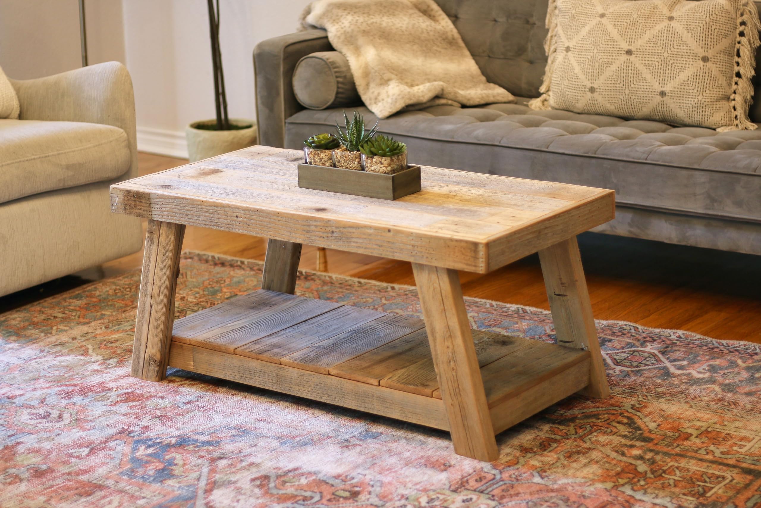 Modern Aztec A-Frame Coffee Table (Natural)