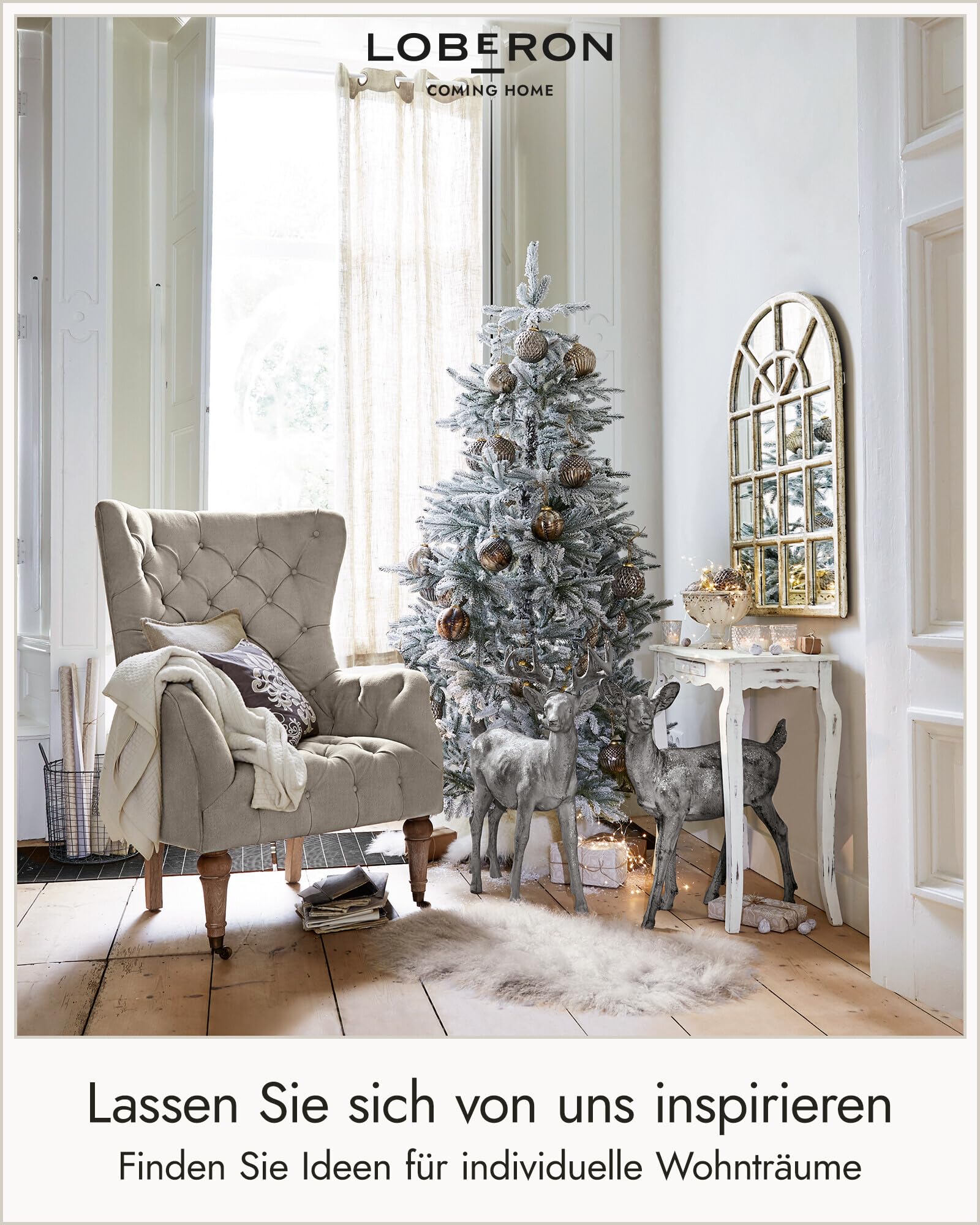 Loberon Kranzständer Antwan, Adventskranzständer, Antik-Finish, Advent, Weihnachtsdekoration, Weihnachten, Gusseisen, antikbraun