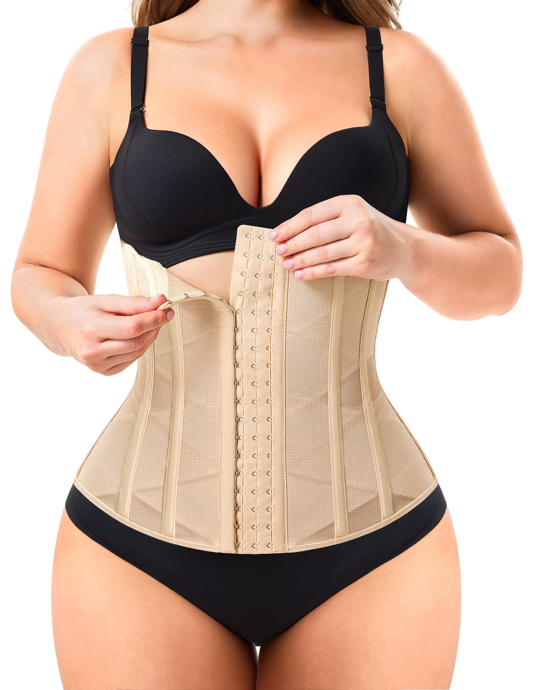Photo 1 of Nebility Women's Waist Trainer Corset Shapewear - Beige, X-Large