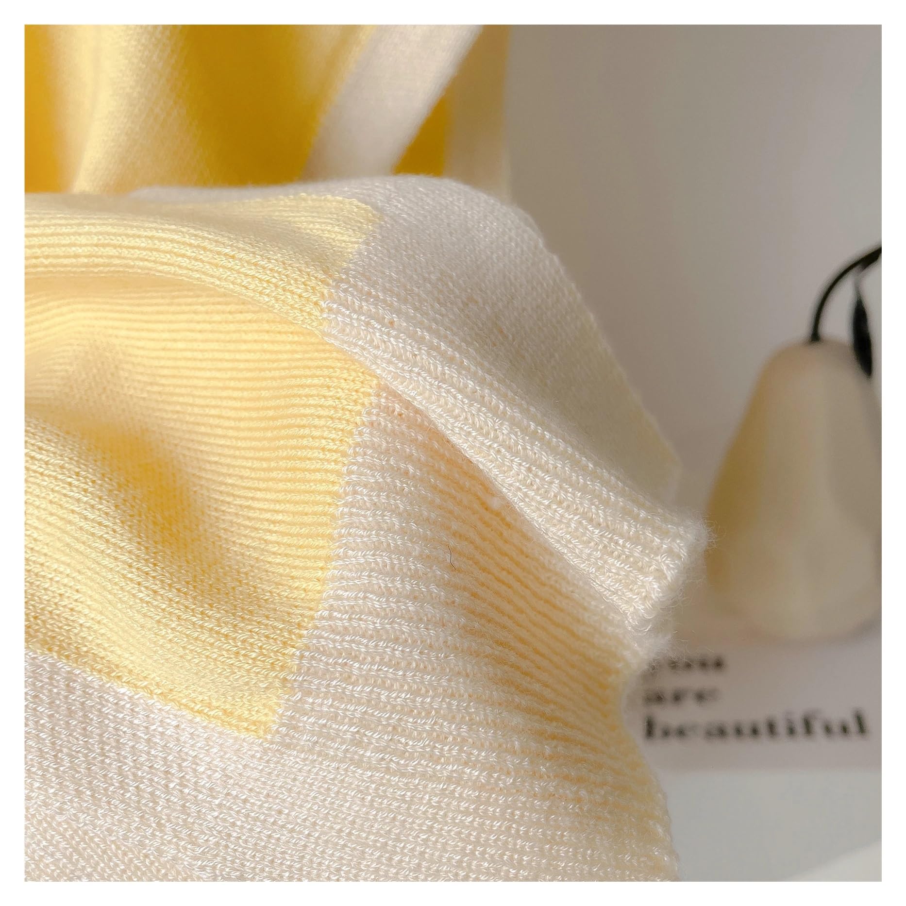 Estolas para Bodas Primavera y otoño, Chal de Punto a Rayas, Oficina de Verano, habitación con Aire Acondicionado, Bufanda for Cuello y Hombros(Yellow)