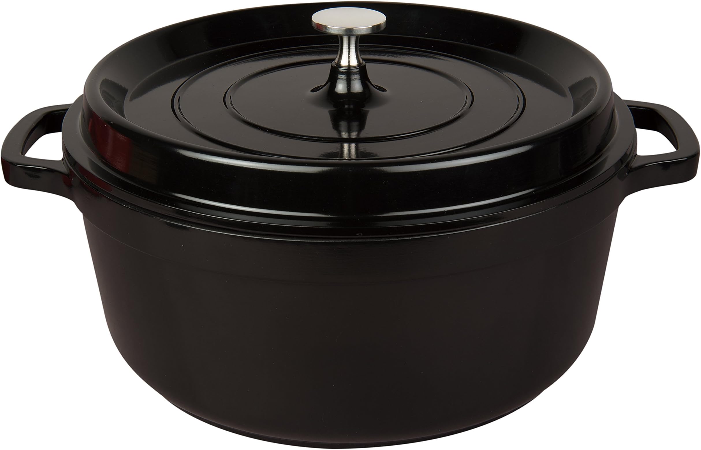 MASTERPAN7 Quart Non-Stick Cast Aluminum Dutch Oven Casserole Stockpot 11", Black