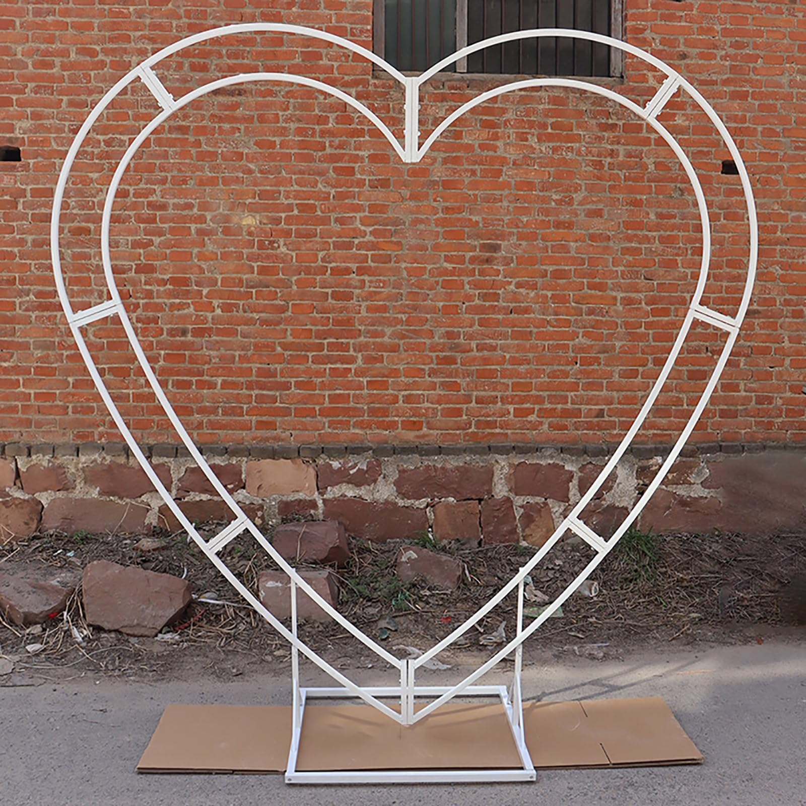 Metalowy Stojak na Łuk Weselny, Stojak na Łuk w Kształcie Serca, Stojak na Łuk Balonowy na Dekoracje Ślubne w Tle z Balonu Kwiatowego(White)