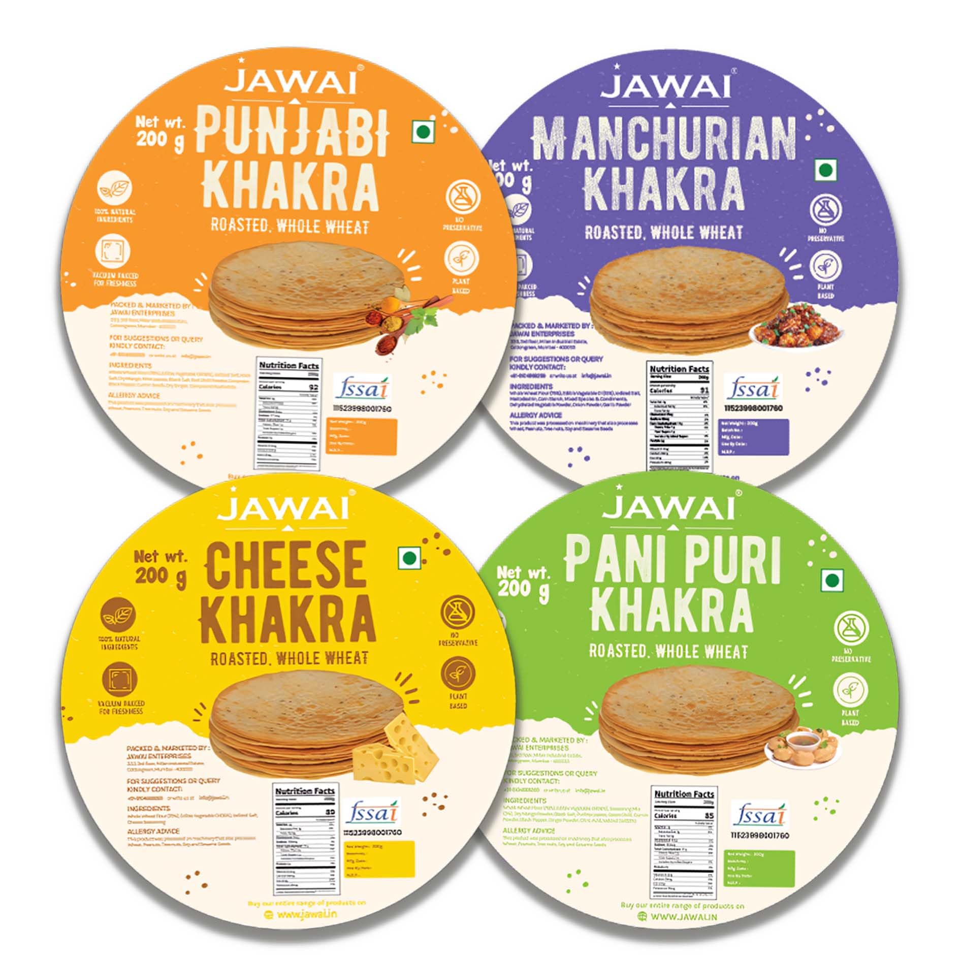 JAWAI Roasted Whole Wheat Khakra Combo- Punjabi, Manchurian, Cheese, Pani puri Khakhra, Plant Based, Ready To Eat Healthy Snacks Vaccum Packed (Pack of 4-200 gms each) (B0DDTWXBL2) Amazon Price History, Amazon Price Tracker