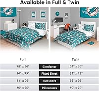 Vista 5 de FOCO Unisex-Adult NFL Team Logo Bed in a Bag Comforter, Sheets, Pillow Cases Bedding 5-Piece Set